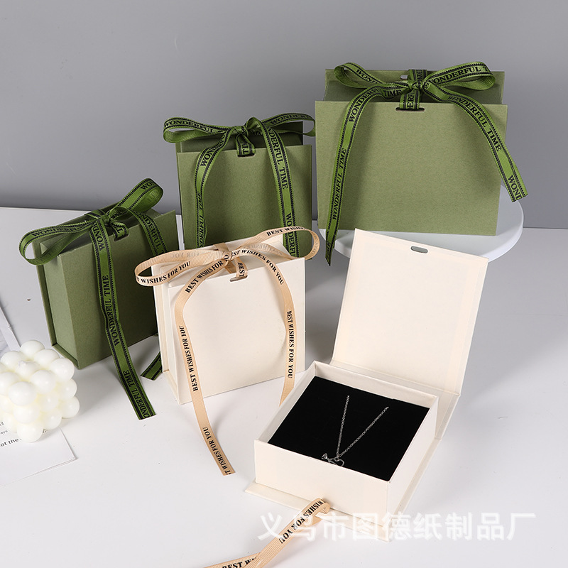 Creative spot new bow jewelry box Flip gift box earrings necklace packaging box ring box jewelry box