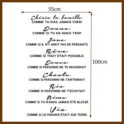 Chénis ta famille French family rules stair steps personalized letters decorative carved wall stickers
