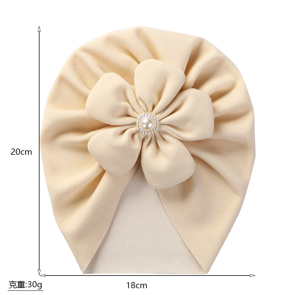 Picture of Cross-border new baby autumn and winter pullover cap imitation cashmere children's Indian hat infant Pearl Flower brimless hat
