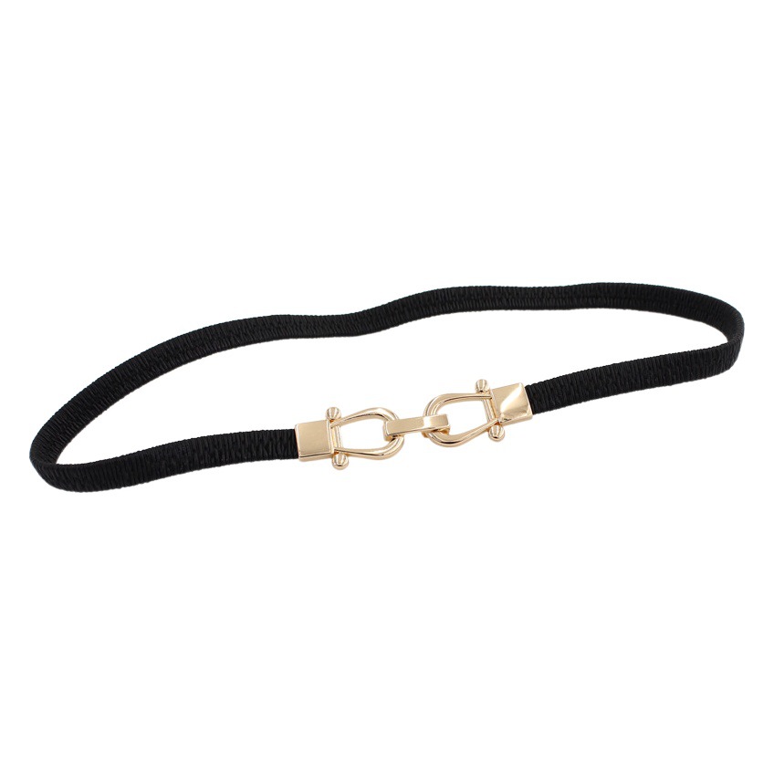 Elastic Thin Belt Women's Ins Style Decorative Golden Hook with Skirt Small Size Elastic Waist Chain 3 Sizes