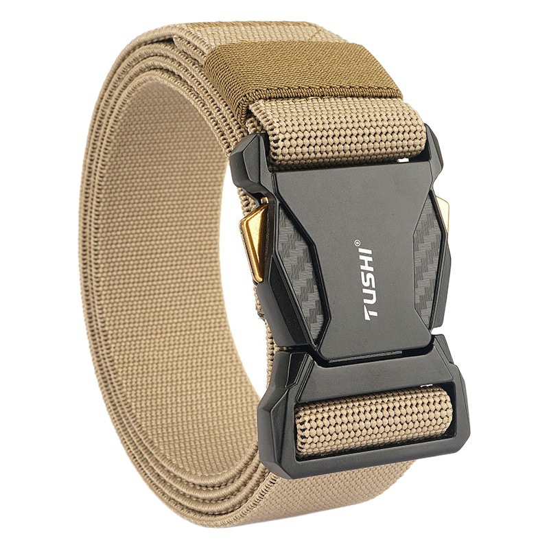 New tactical quick release buckle nylon belt woven stretch men's belt elastic overalls pants belt wholesale