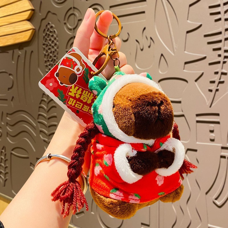 Picture of Internet celebrity boutique schoolbag ornaments capabala capybara pendant creative car keychain plush doll batch