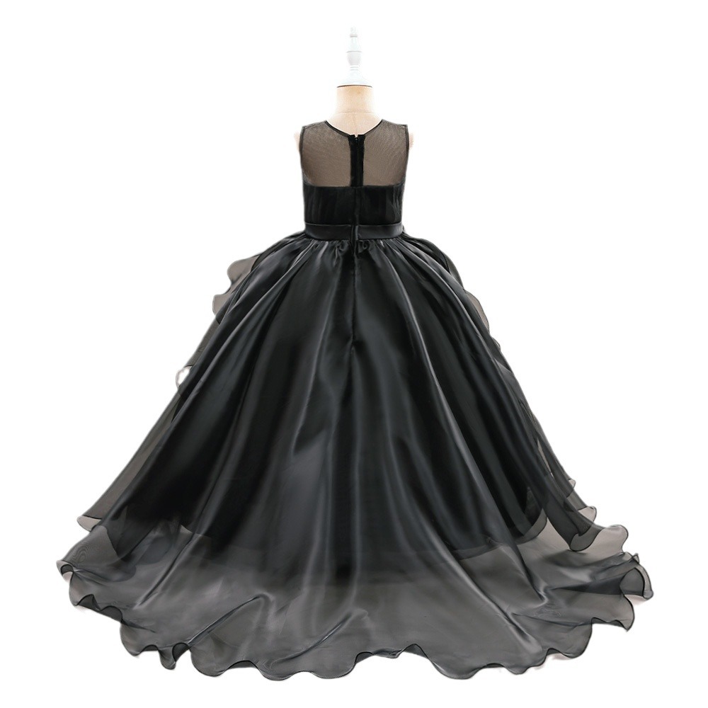Picture of Children's Western-style Princess Dress Poncho Girl's Show Evening Dress Trailing Girl's Host Piano Performance Dress