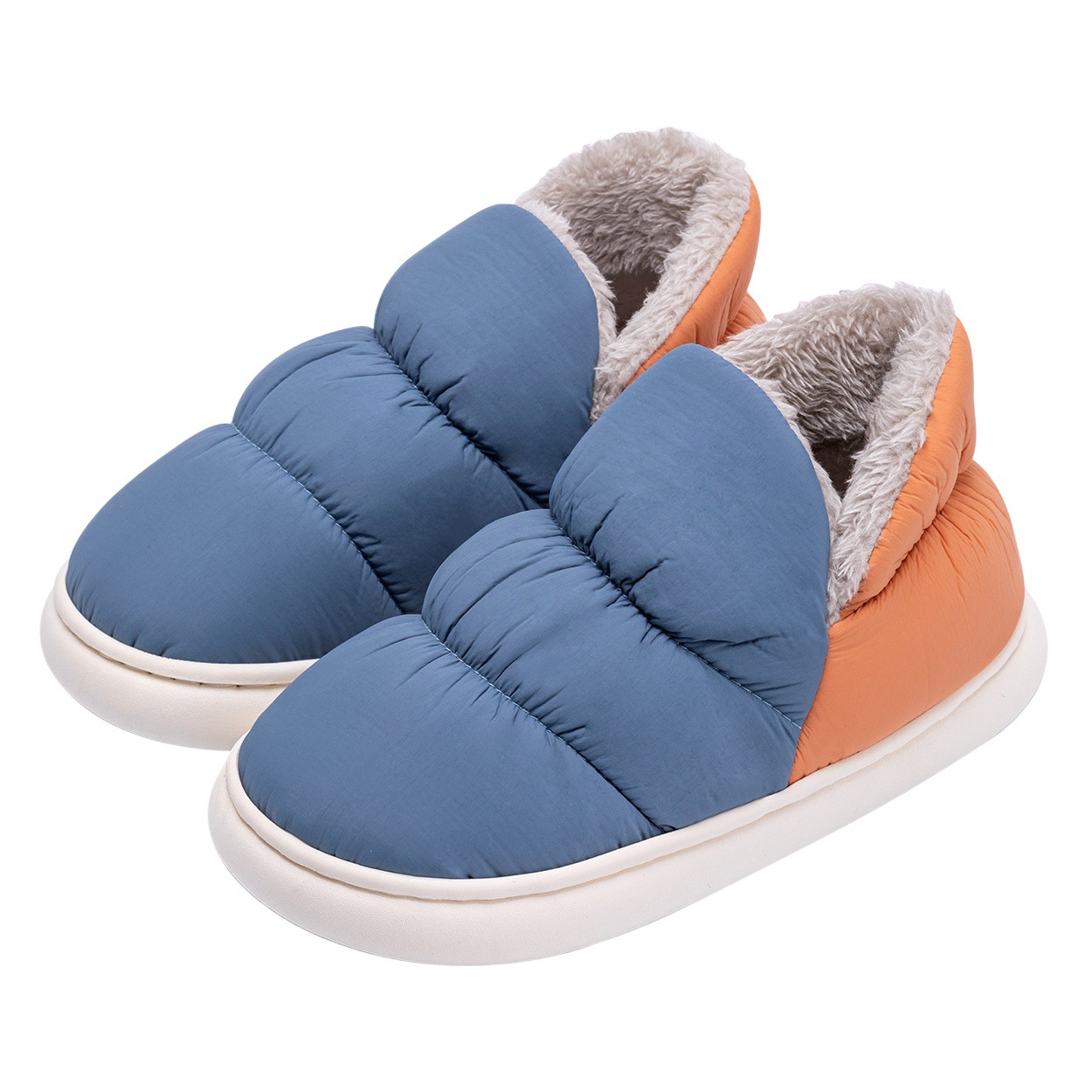Picture of Waterproof Cotton Slippers Men's Indoor Home 2025 New Couple Non-slip Warm Bag with Down Cloth Cotton Slippers Women's Winter