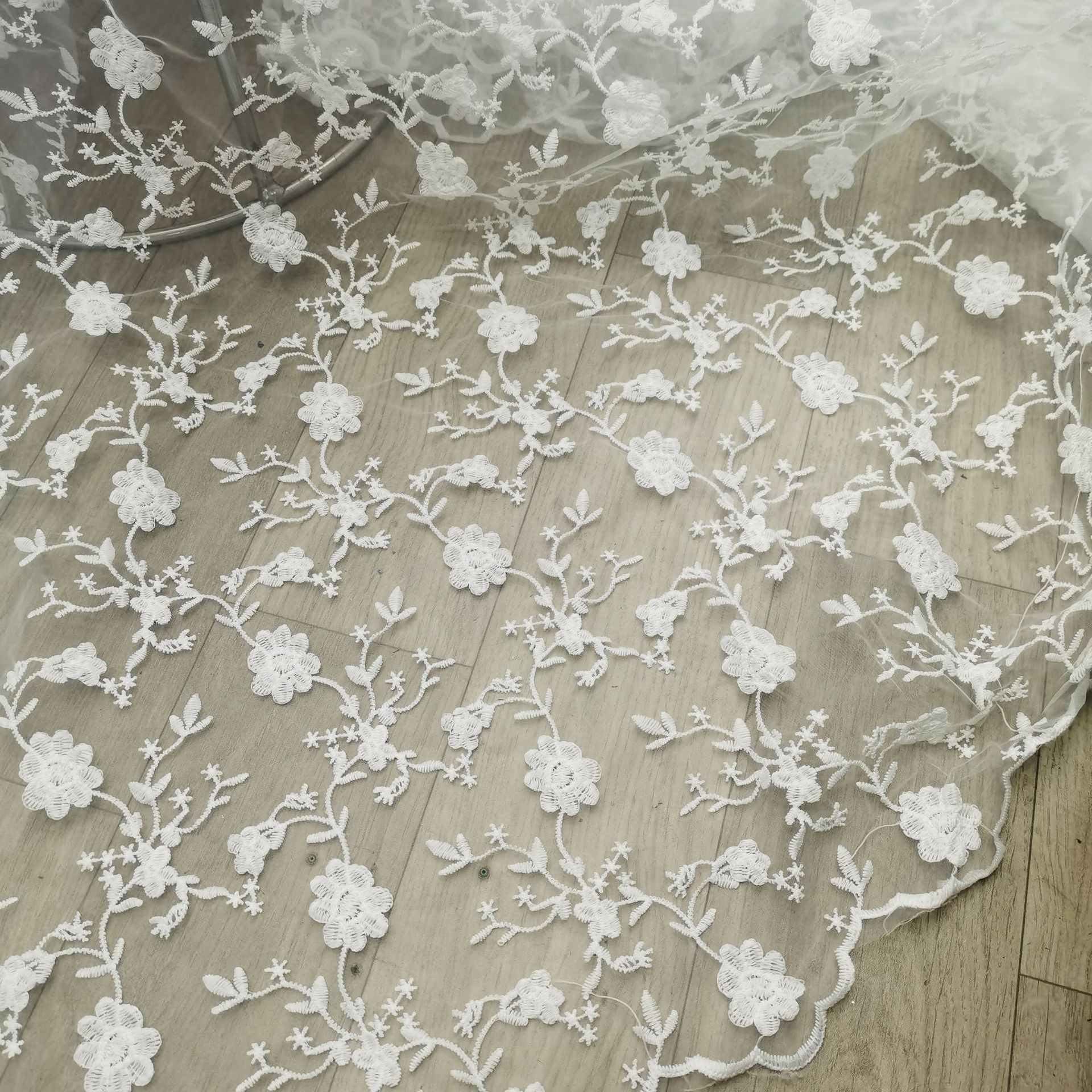 Spring and summer new water soluble milk silk organza embroidery fabric girls dress bouquet veil embroidery fabric