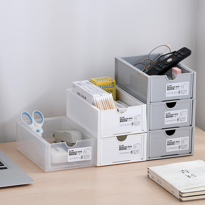 Wholesale Japanese-style combination drawer-type large desktop storage box for office stationery and sundries remote control board storage rack