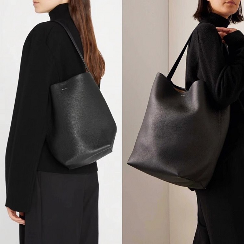 Therow Niche Bucket Bag Underarm Cowhide Tote Bag Large Capacity Girl's High-class Shoulder Bag