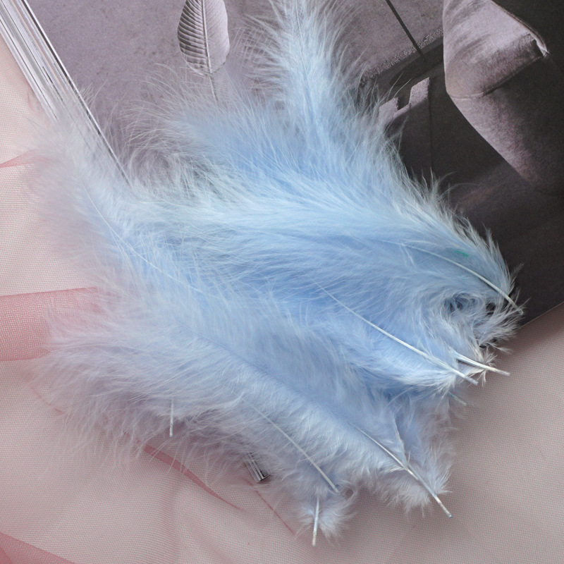 Picture of Feather Decoration Colorful Turkey Hair Pointed Tail Velvet Dream Catcher Material Wave Ball Gift Box Filler Shooting Props