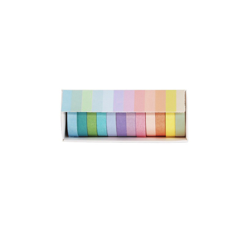 Picture of Wheat youth macaroon and paper tape solid color DIY decorative stickers 3 boxed 12 color hand account tape material