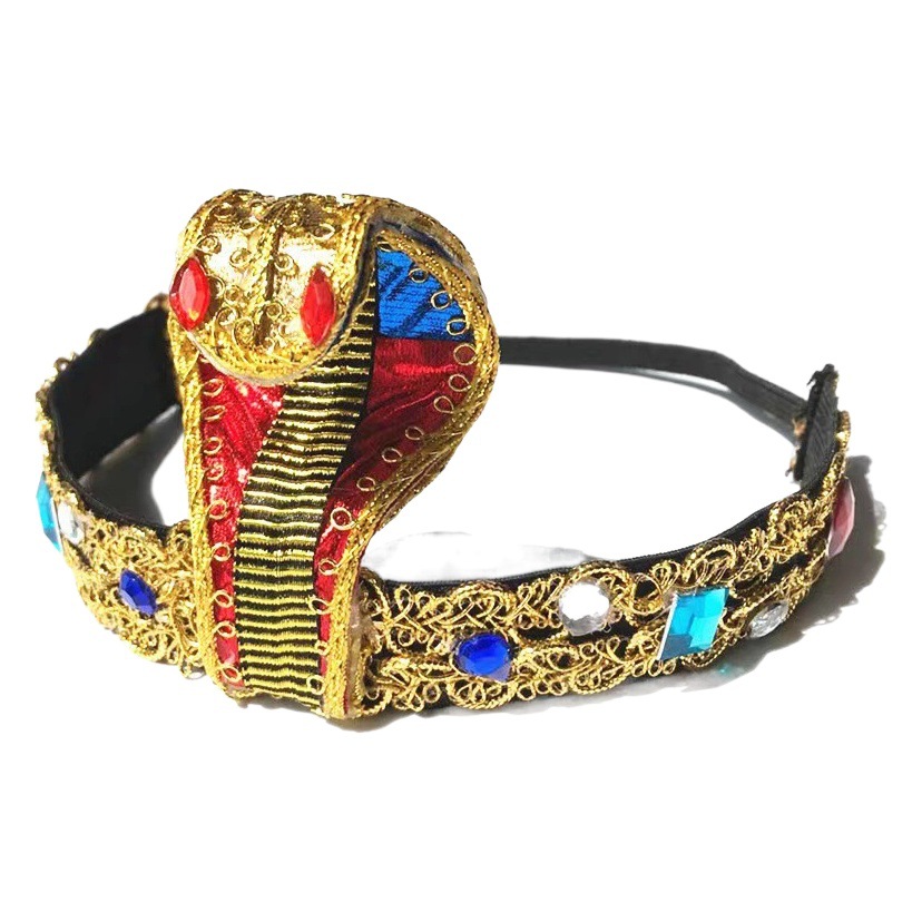Picture of COSPLAY Halloween Golden Cleopatra Serpentine Headwear Treasure Queen Jewel Headwear Prom Dress Up Props