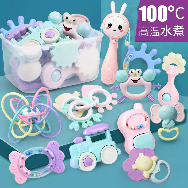 Baby toys 0-1 years old can be boiled can be gnawed baby 3-6-12 months newborn boys and girls hand bell