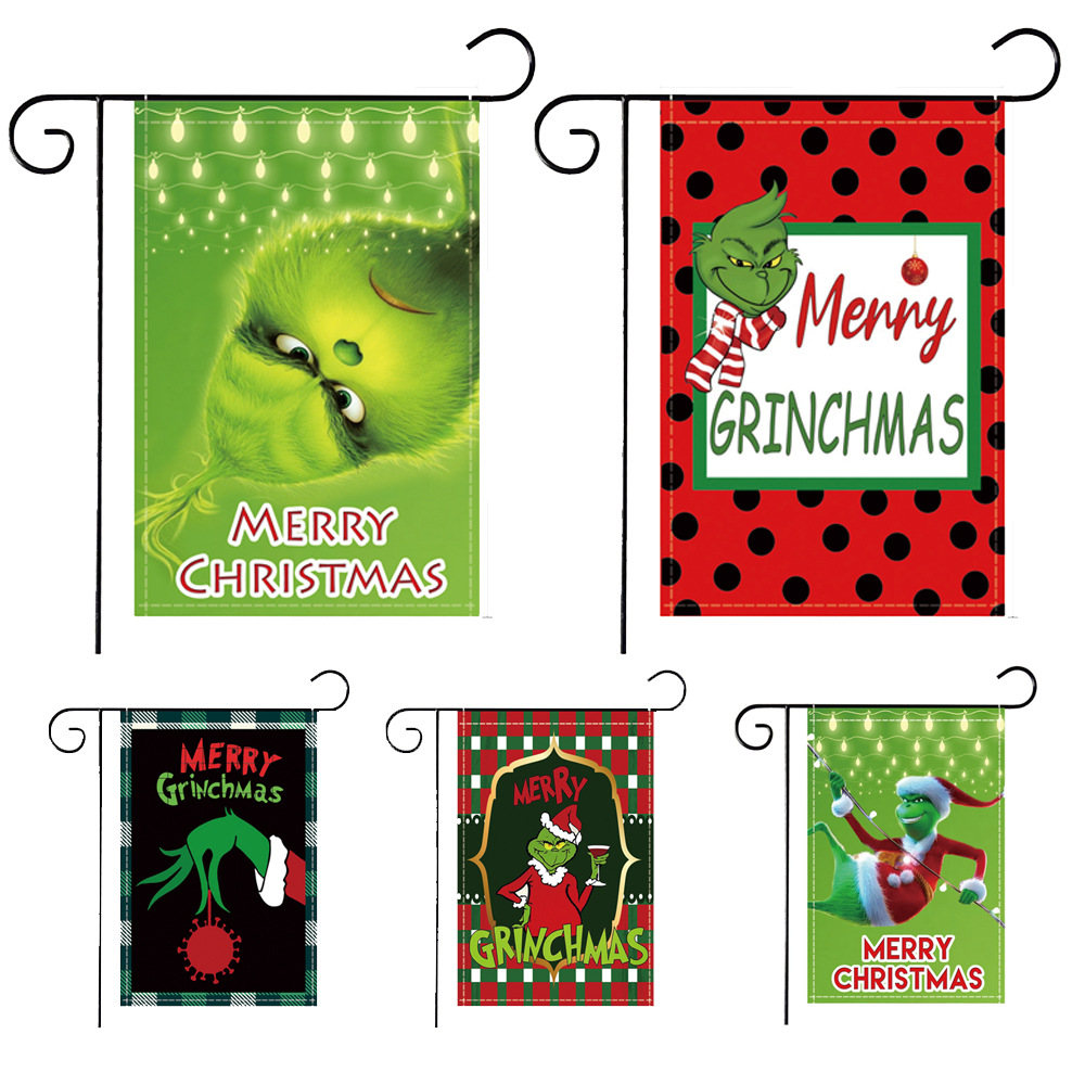 Picture of Amazon New Grinch Christmas Garden Flag Merry Grinchmas Green Hair Monster Flag