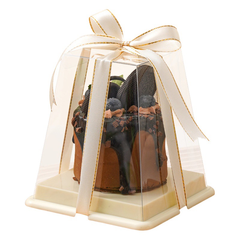 Transparent 3/4/5/ 6inch Highly Transparent Box Volcano Shaped Birthday French Cake Box Western Pastry Baking Box