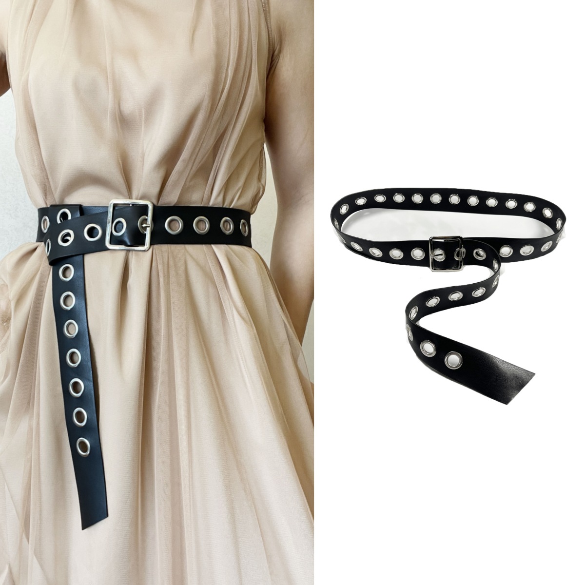 Soft Leather Belt Women's Wide Decorative dress Simple All-match Skirt Tight Waist Punch-free Layover Leather Accessories