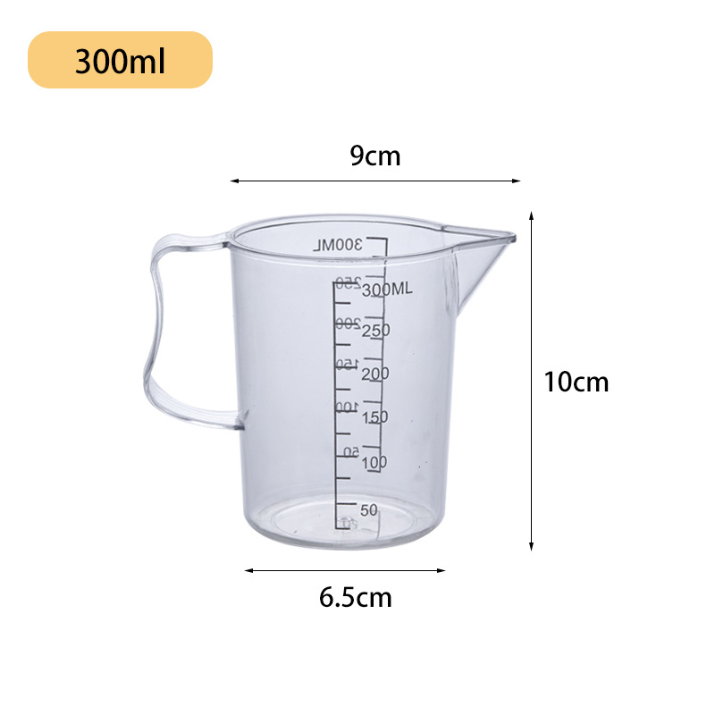 Picture of Transparent Acrylic PC Measuring Cup Plastic Scale Measuring Kettle Thickened High Temperature Milk Tea Shop Supplies Black Scale Measuring Cup