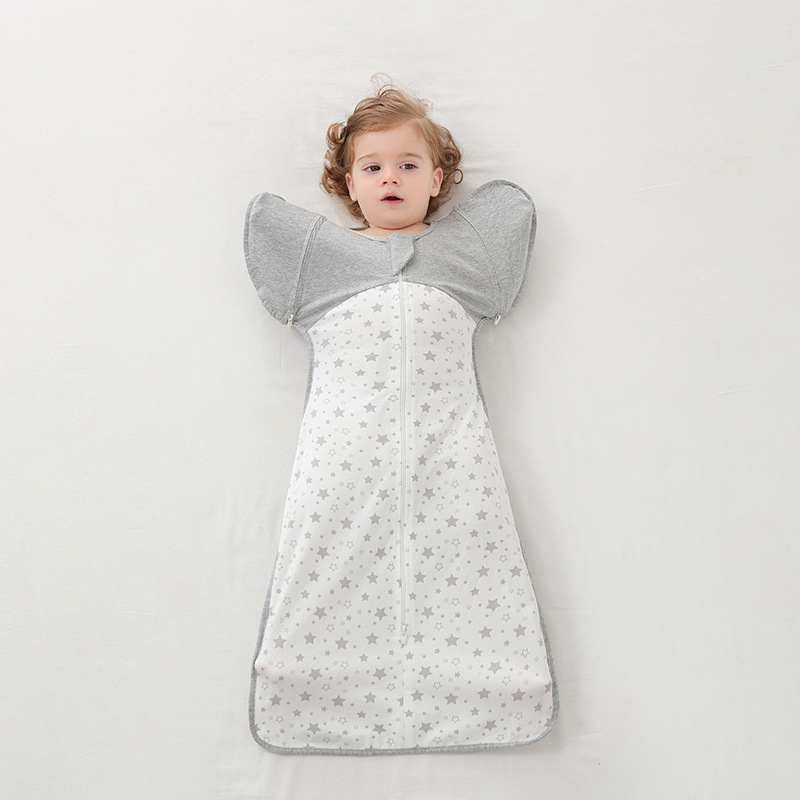 Picture of Baby surrender sleeping bag swaddling spring and autumn pure cotton newborn baby sleeping artifact wrapped by anti-shock anti-kick quilt