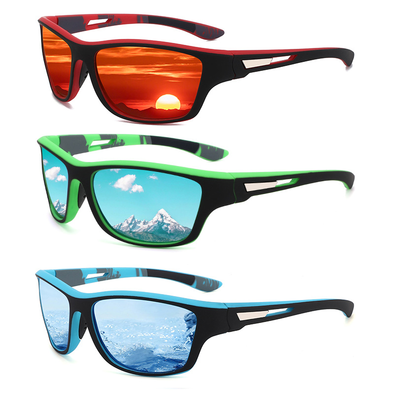 Polarized colorful real film sunglasses fishing glasses outdoor sports cycling glasses 336 European and American men's sunglasses wholesale