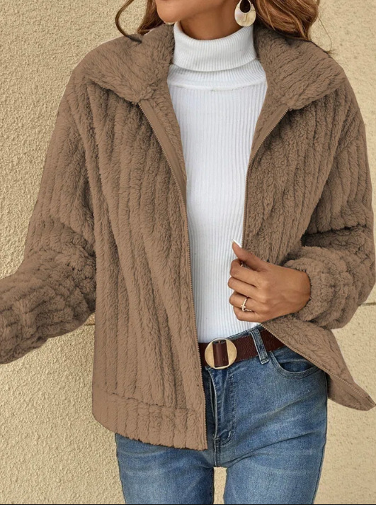 Picture of Amazon Europe and the United States cross-border women's temu2025 autumn and winter new wool plush cardigan lapel short coat