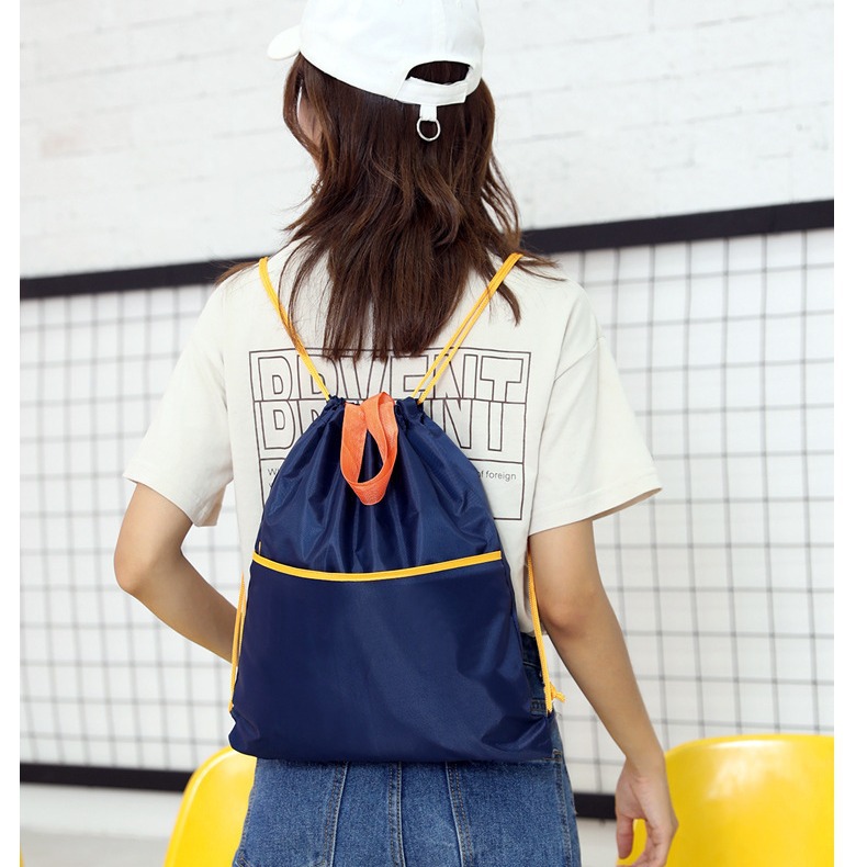 210D Drawstring Backpack Bag in stock Storage Shoe Bag Portable Drawstring Bag Colorful Polyester Bag for Promotion