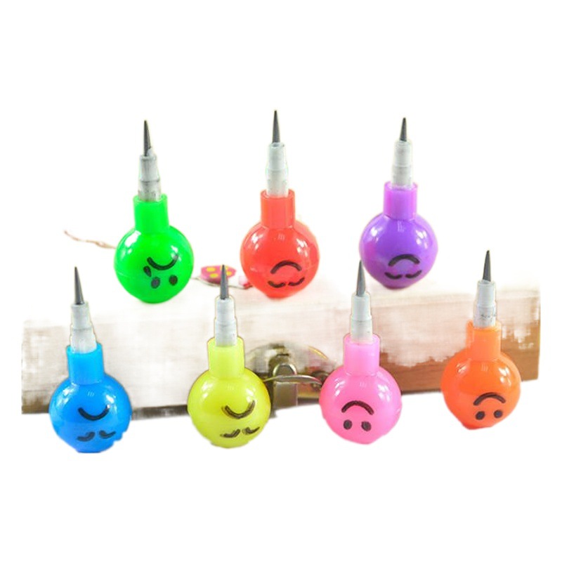 Smiley face Sugar-Coated Berry Children's Pencil Creative Pencil Expression Color Pencil Cartoon Building Block Pen Gift