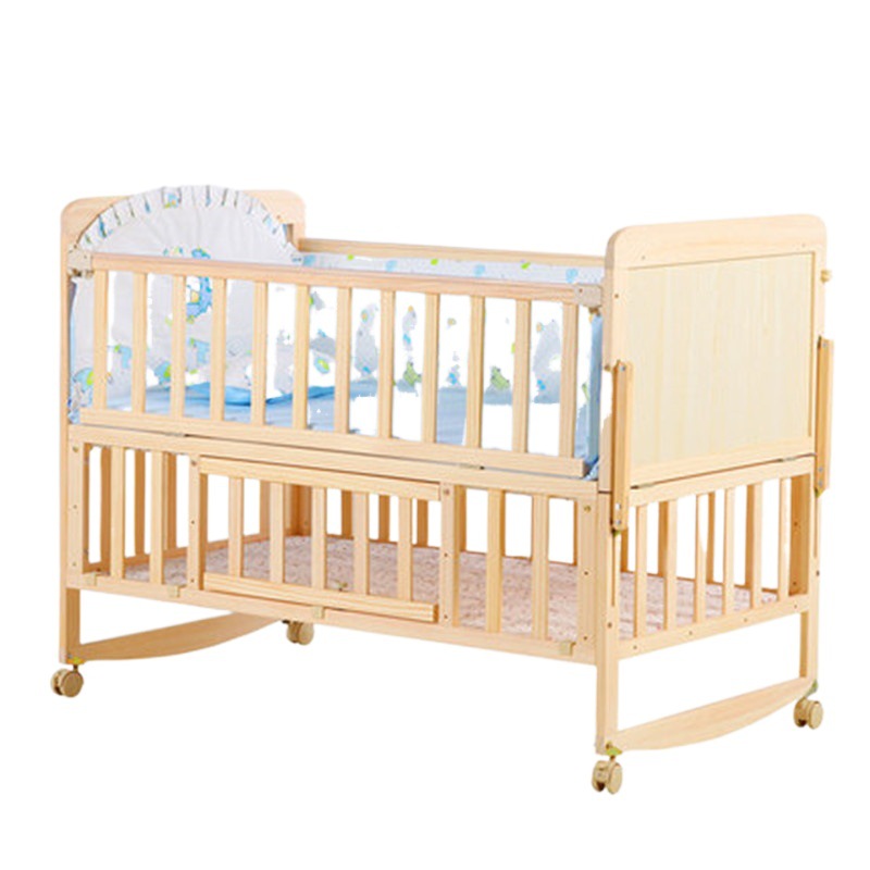 Picture of Factory Direct Sales Crib Solid Wood Paint-Free Baby Bed Multi-Functional Kidsren's Bb Cradle Bed Wholesale Dropshipping