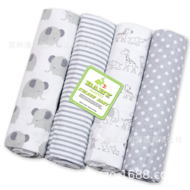 Picture of flannel blanket cotton flannel baby cloth flannel cotton blanket 4 pack swaddling clothes
