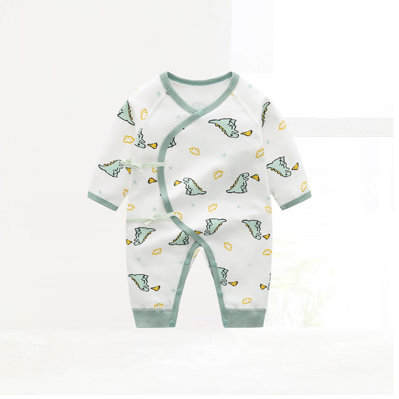 Picture of Autumn New Newborn Jumpsuit, Spring and Autum Baby Clothes, Double-Sided Pure Cotton Infant and Toddler Boneless Long-Sleeved Rompers