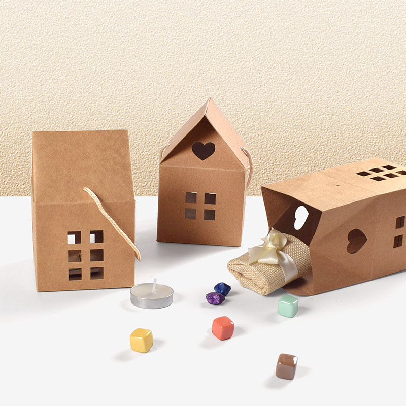 Picture of Solid color simple wind portable small candy biscuits gift box spot cross-border House cute baking packaging carton