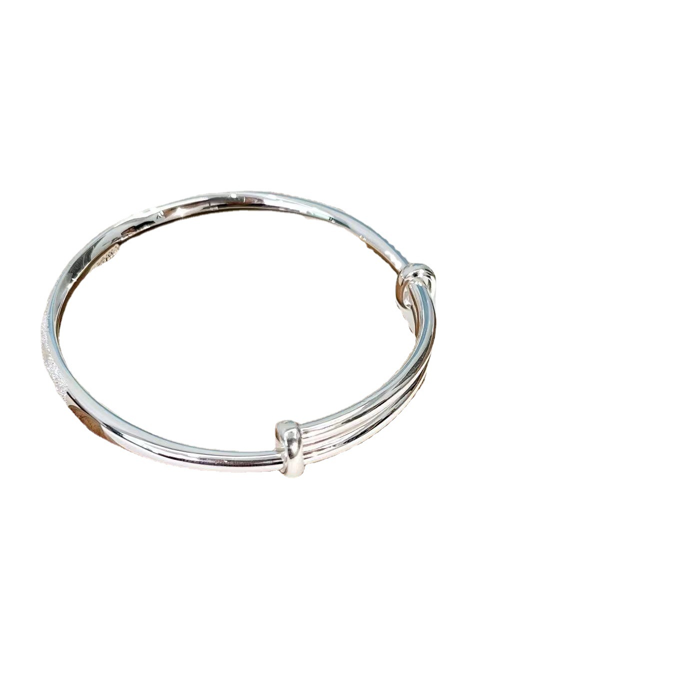 Picture of 9999 Sterling Silver Bracelet Gypsophila Silver Bracelet Women's Solid Adjustable Push-Pull for Mom and Girlfriend Birthday Gift