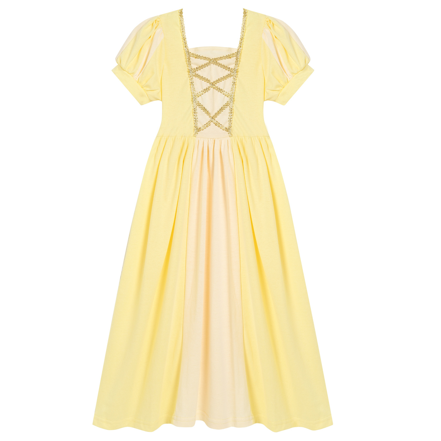 Picture of European and American Light Luxury Snow White Dress Princess Belle Dress Short Sleeve Princess Ello Long Boy Cross Border Hair