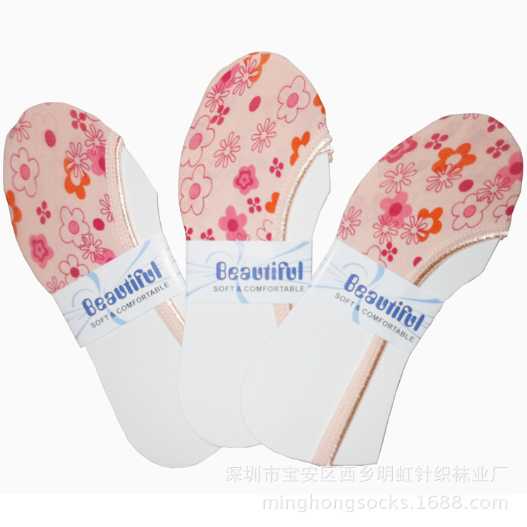 Printed invisible ladies socks super elastic socks magic socks summer cool invisible socks shallow mouth peas socks manufacturers