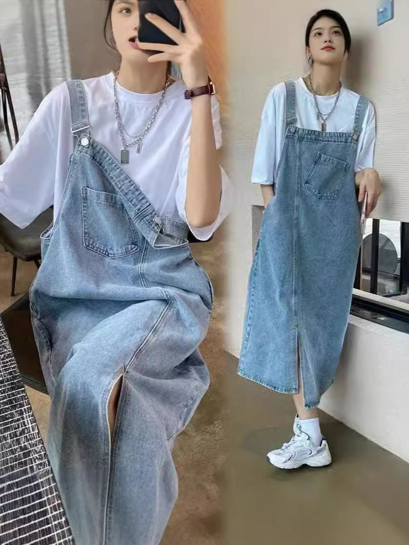 Denim Suspender Skirt for Women 2025 Spring and Autum Small Design Niche Suspender Skirt Loose Casual Dress