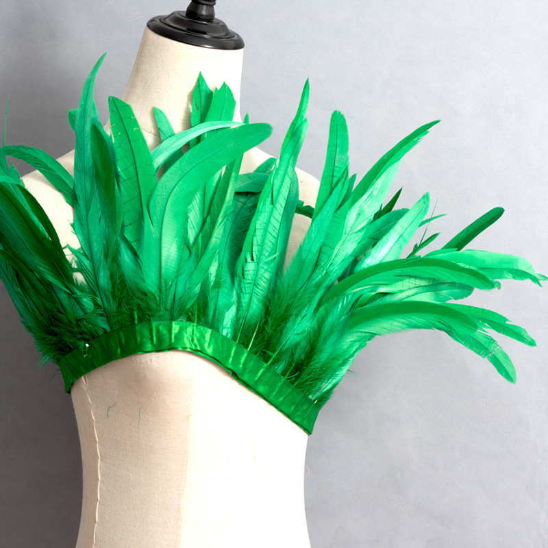 Picture of 2 m/bar cock tail cloth edge feather cloth strip performance clothing skirt cloth belt shawl feather decoration clothing accessories