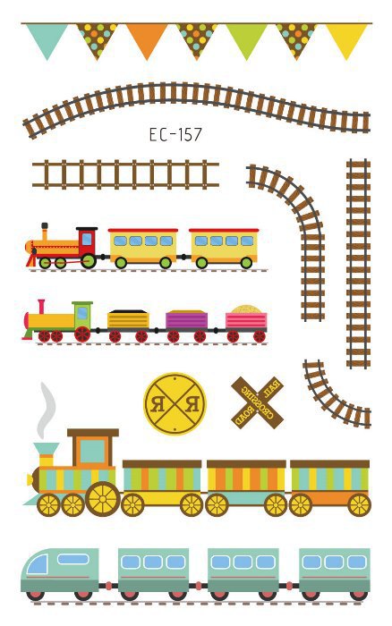 Picture of Children's Cartoon Transport tattoo Paper stickers Aircraft Ship Train Track Creative tattoo stickers