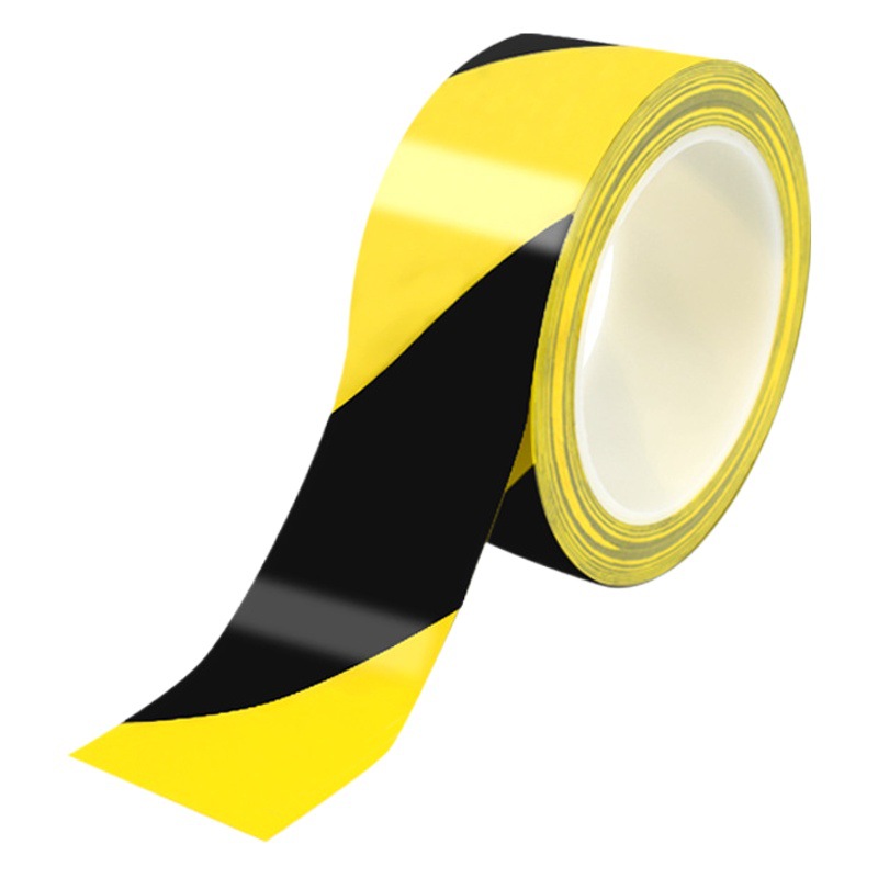Pvc Warning Tape Plastic Core Zebra Floor Tape Floor Workshop Marking Black and Yellow Warning Tape Wholesale
