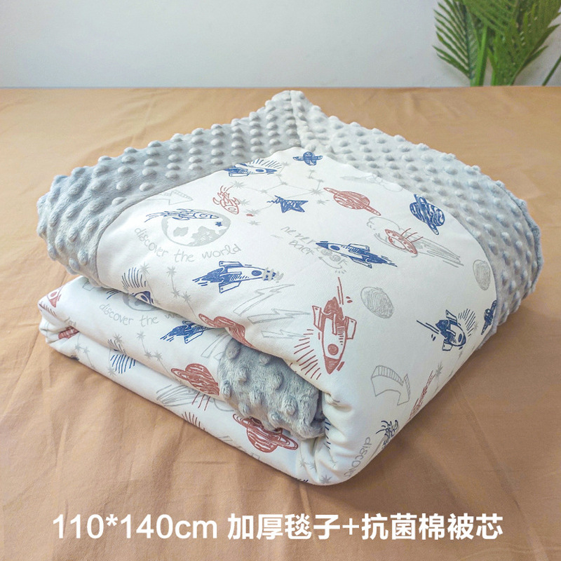 Picture of Beanie Blanket Type a Pure Cotton Infant and Toddler Blanket Kidsren's Beanie Quilt Air Conditioning Nap Blanket Constant Temperature Double-Sided