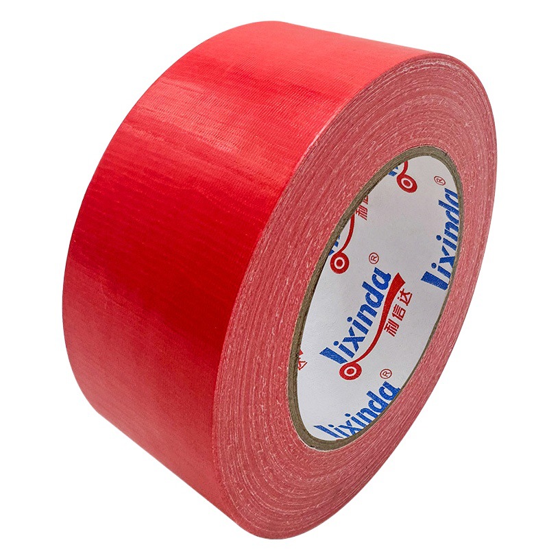 Decoration Mulch Cloth-Based Tape Single-Sided Red 50m Wear-Resistant Mesh Cloth Strong High-Viscosity Waterproof Traceless No Glue Left