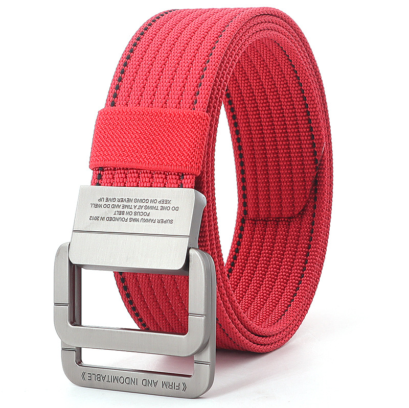 Picture of Alloy double loop buckle belt men's Korean woven nylon tactical sports outdoor pants belt canvas wholesale men's