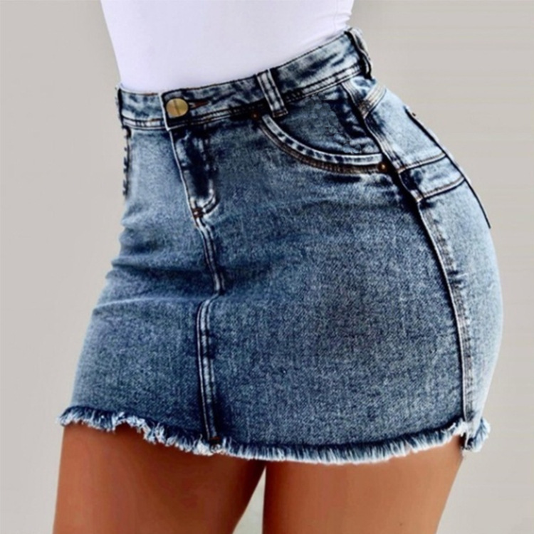 Cross-border fashion new summer foreign trade supply sexy temperament plus size European and American women's Denim hip skirt skirt