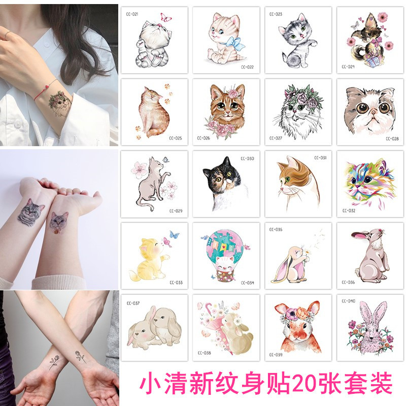 Direct selling suit animal tattoo stickers waterproof fashion face stickers hand back stickers disposable tattoo stickers in stock quick hair