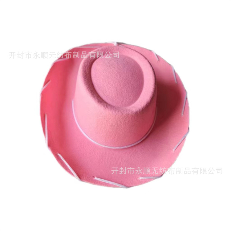 Picture of Factory wholesale brown rope cowboy hat Western big hat performance hat non-woven red rope wide brim felt hat