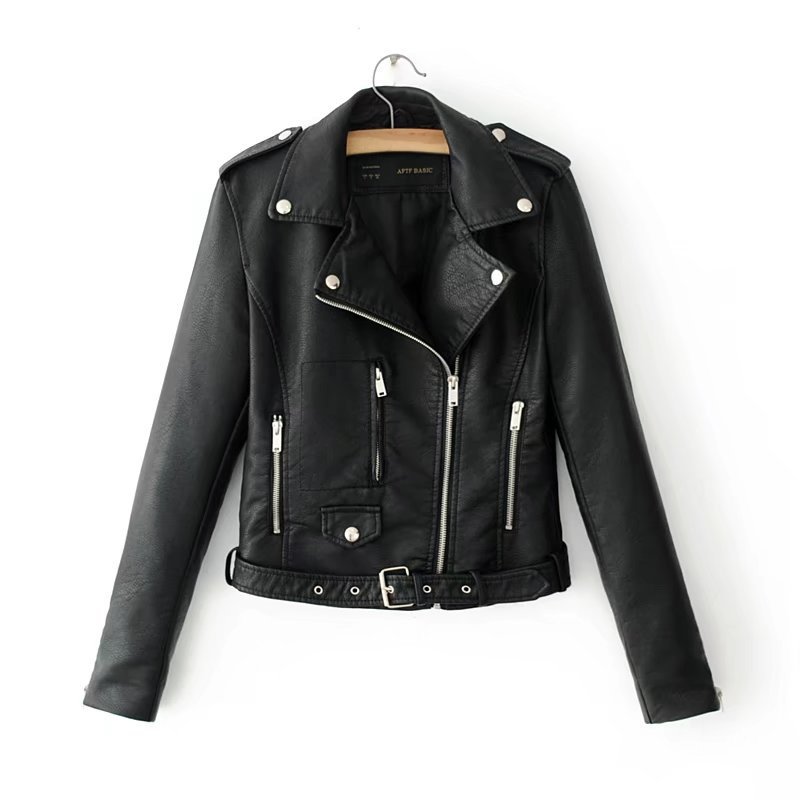 Manufacturer's New Spring & Fall Clothing Motorcycle Korean Style Pu Leather Jacket Women's Jacket Short Slim Fit Small Suit Women's Jacket Wholesale