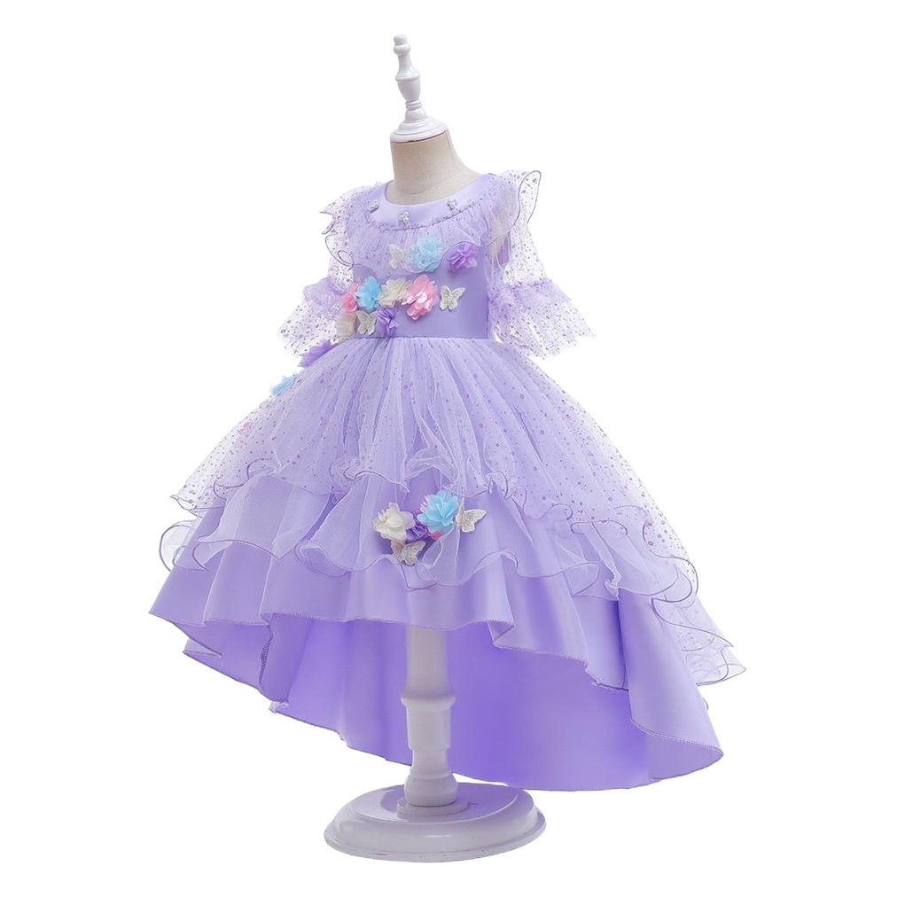 Cross-border New Magic Full House Children's Dress Three-dimensional Flower Mesh Tail Princess Dress Girls' Dress