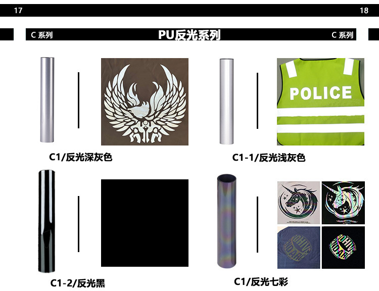 Picture of Reflective material reflective gray colorful reflective thermal transfer lettering film silver gray for clothing printing reflective