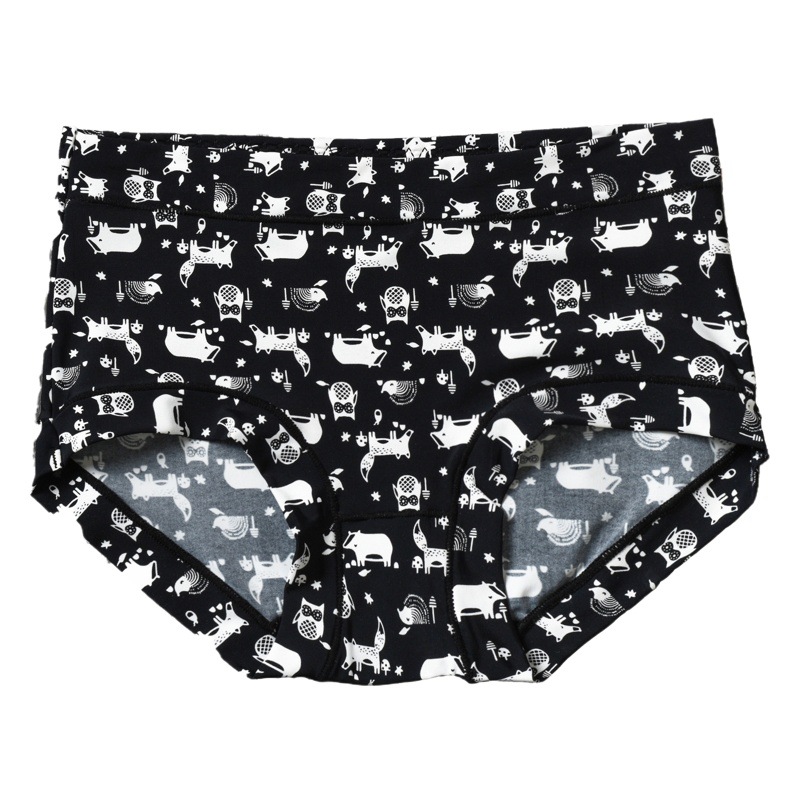 48 color optional ice silk printed underwear women's enlarged cotton crotch waist cute Japanese Korean student factory outlet