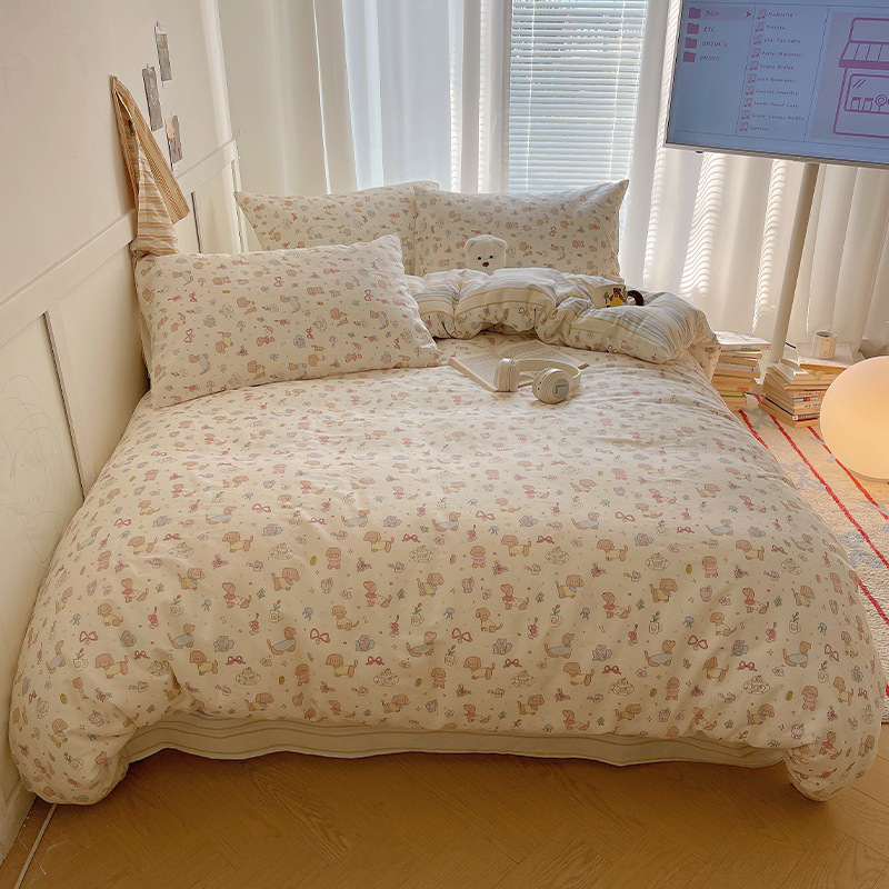 Picture of Wholesale ins cotton four-piece student dormitory three-piece set bed hat autumn and winter group purchase gift generation manufacturers