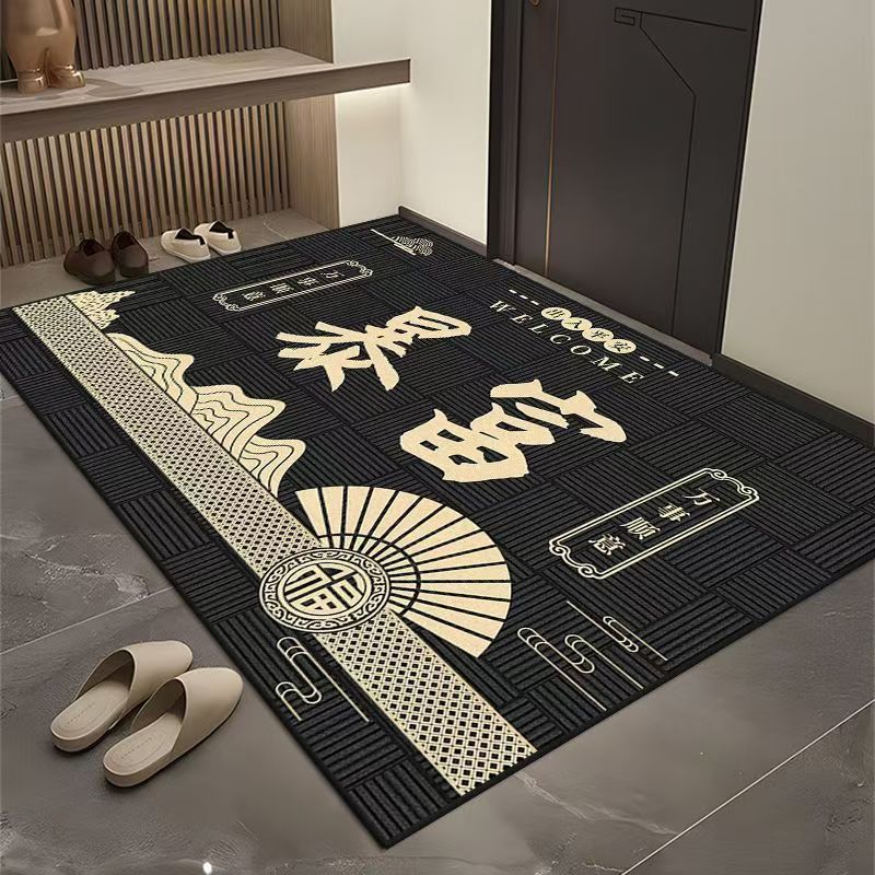 Picture of Simple Entrance Door Mat Black Dirt-Resistant Entrance Door Mat Household Chinese-Style Entrance Dust Removal Carpet