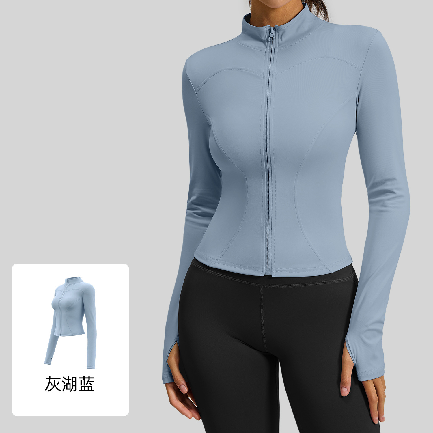 Picture of Juyitang Spring and Autumn High Elasticity Sports Yoga Jacket Cross-Border Running and Cycling Slimming Yoga Wear Fitness Top for Women