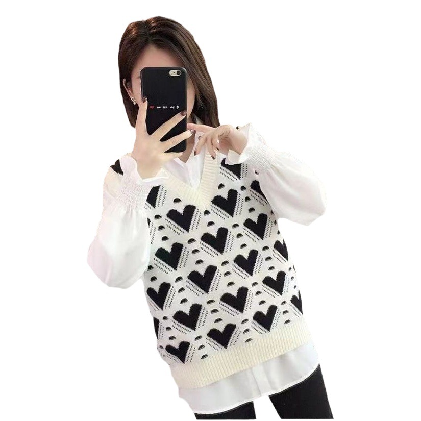 Vest Jacket Spring Outer Wear 2025 New Knitted Women's Autumn and Winter Sweater Korean V-Neck Loose Outer Wear