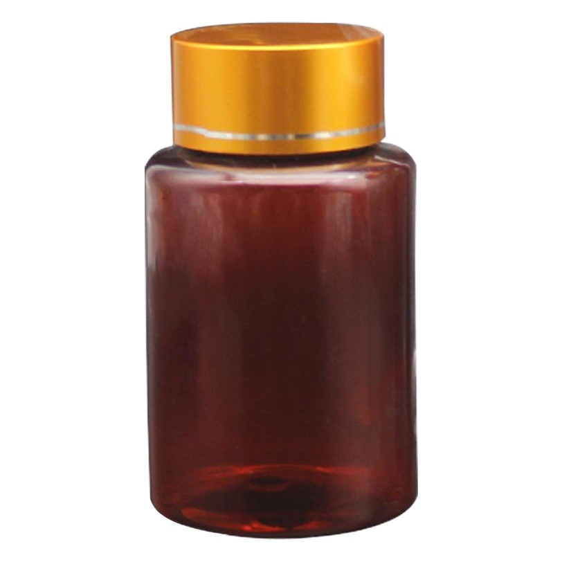 Factory wholesale gold and silver cover PET 300ml transparent plastic bottle large mouth bottle packing thickened